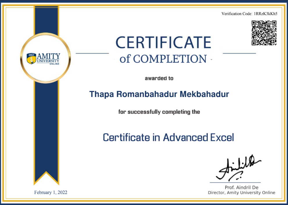 Advanced Excel Certification